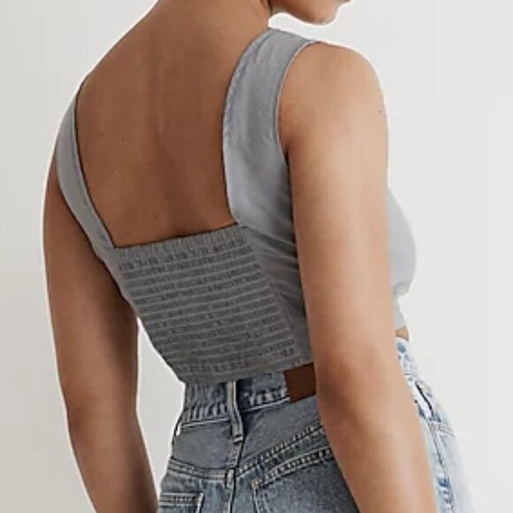 Madewell Softdrape Gwen Crop Vest Top Still Dawn Gray Size 14/XL NWT - Picture 2 of 8
